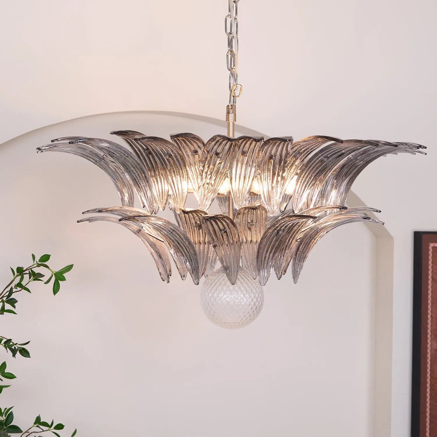 Murano Palmette Transparent Chandelier