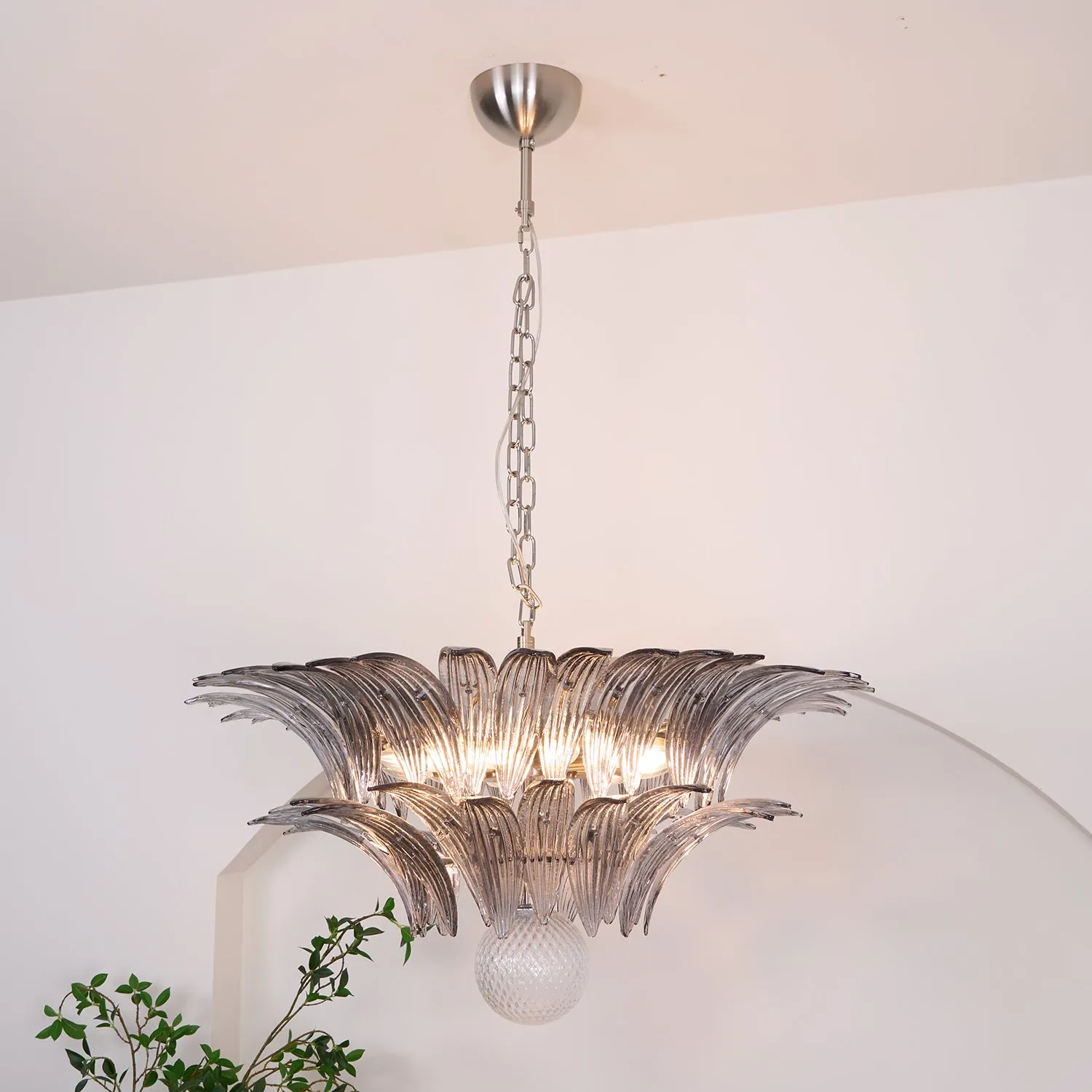 Murano Palmette Transparent Chandelier