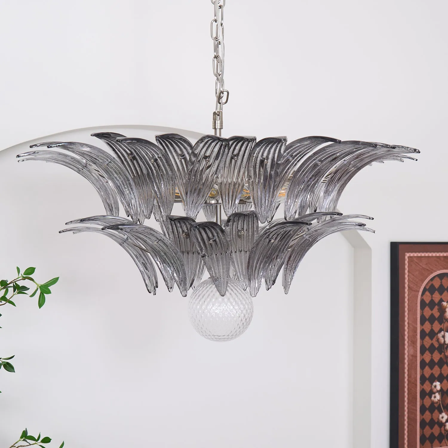 Murano Palmette Transparent Chandelier