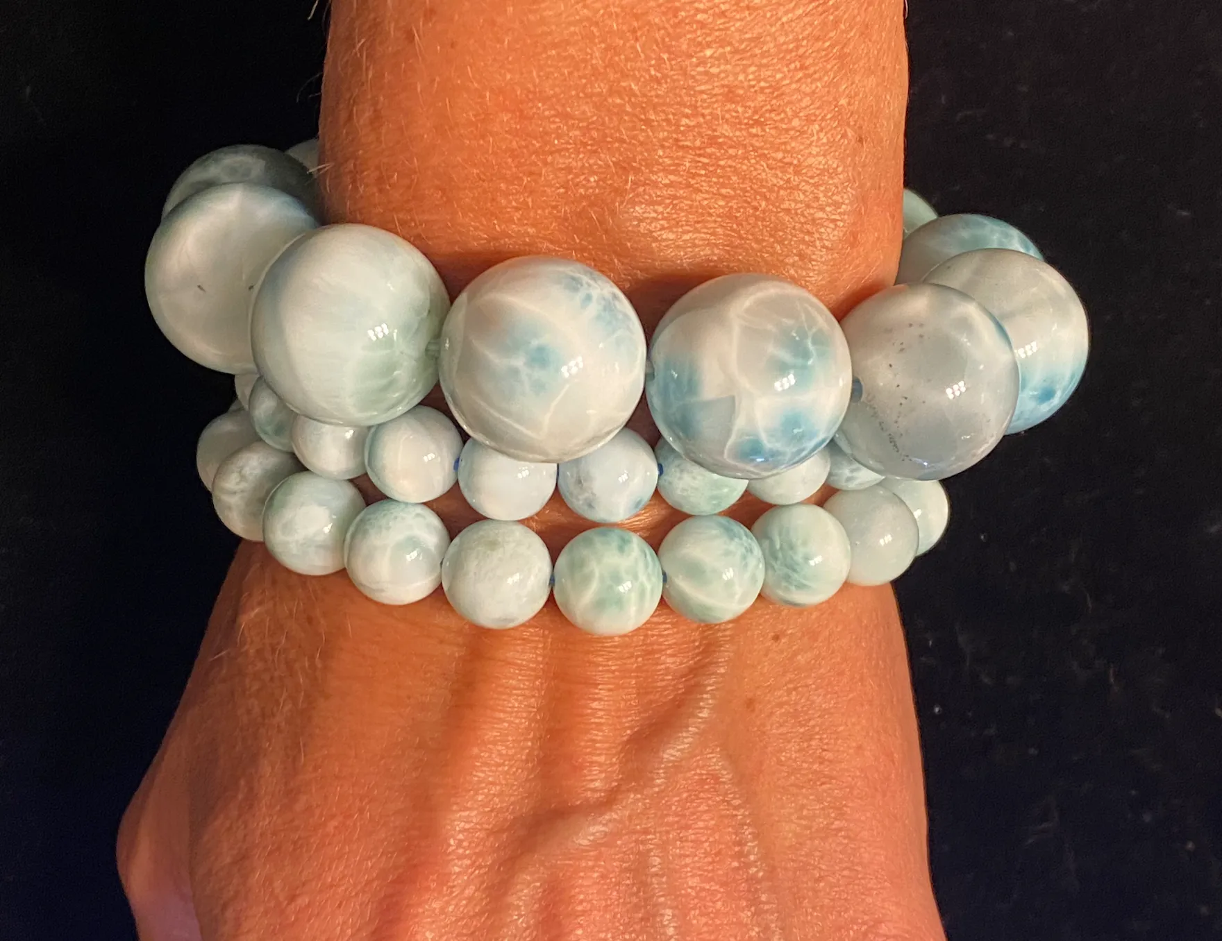 Natural Larimar Gemstone Bracelet - Small Premium Grade