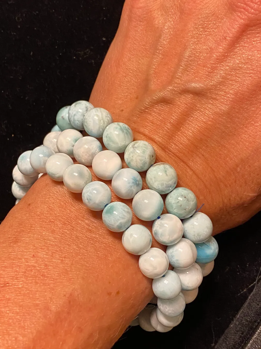 Natural Larimar Gemstone Bracelet - Small Premium Grade