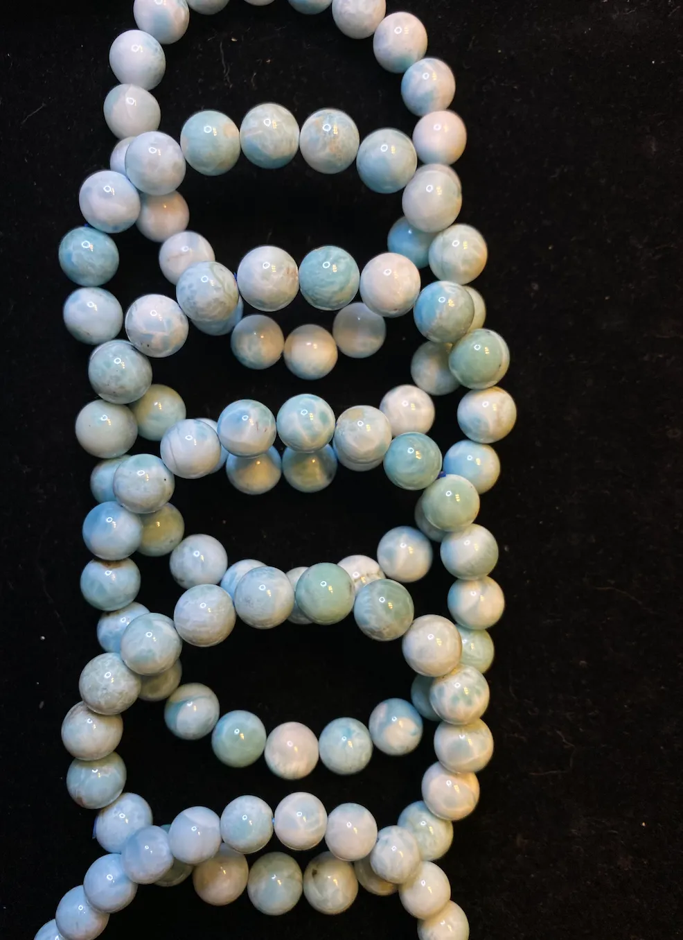 Natural Larimar Gemstone Bracelet - Small Premium Grade
