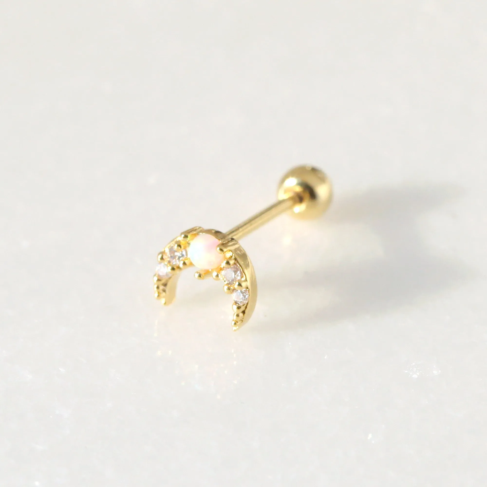 NUSA CRESCENT OPAL CARTILAGE EARRING