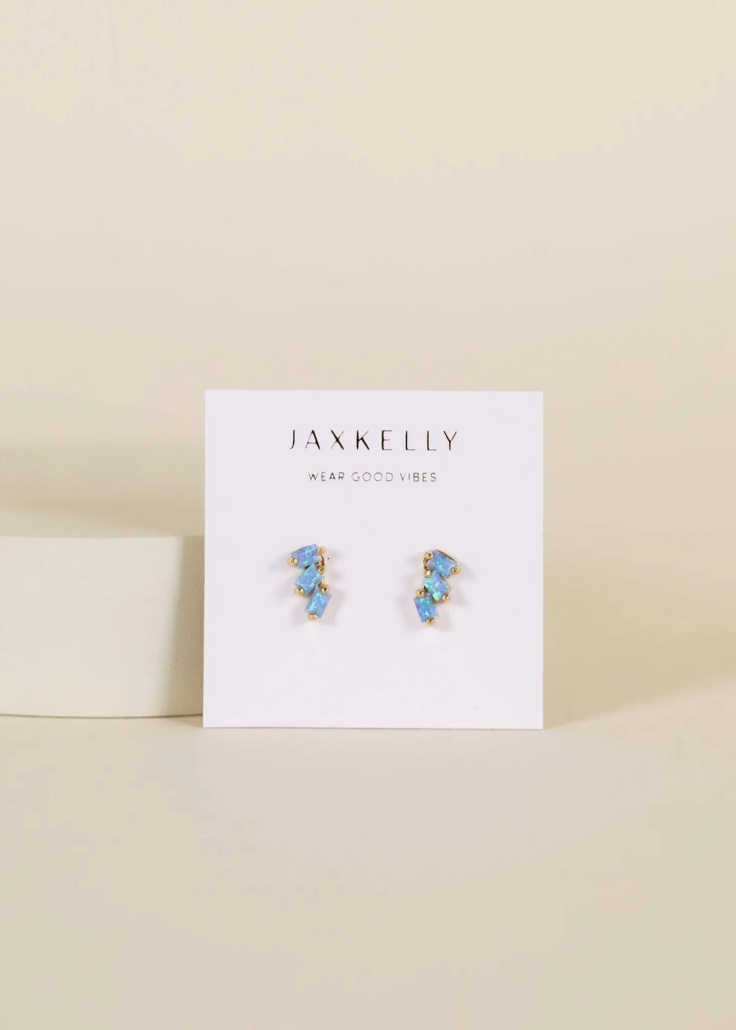 Offset Trio - Fire Opal - Earring