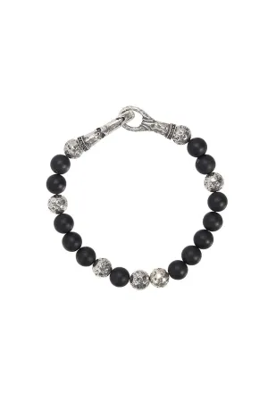 Onyx Skull Clasp Bracelet