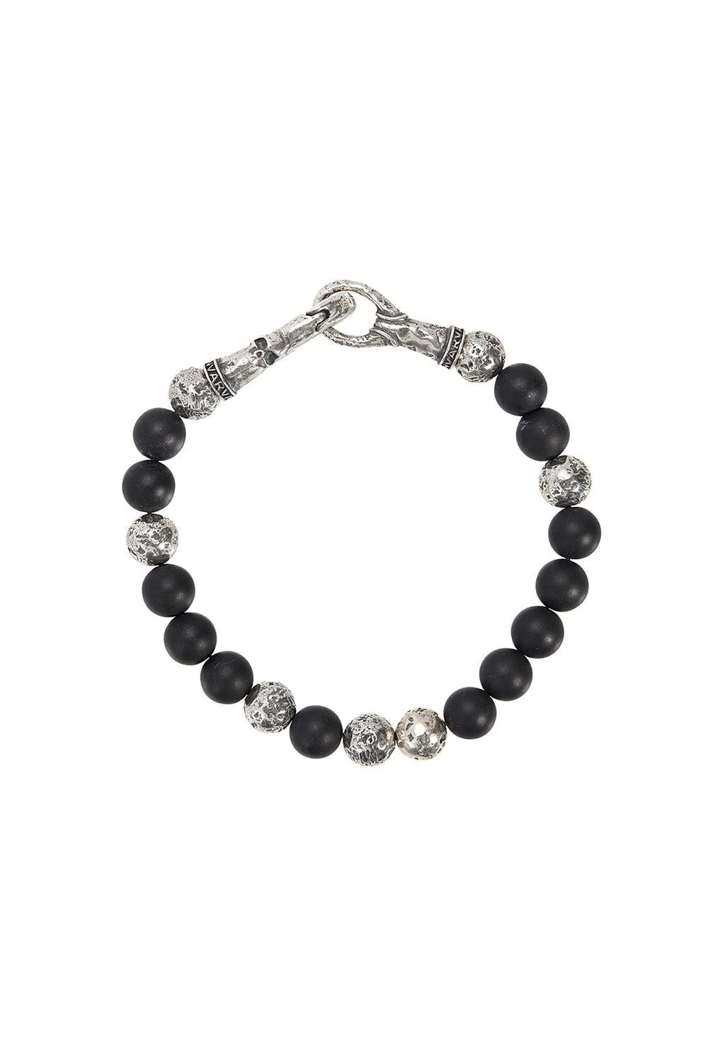 Onyx Skull Clasp Bracelet
