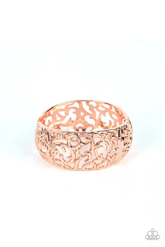 Paparazzi Bracelet ~ Courtyard Couture - Copper
