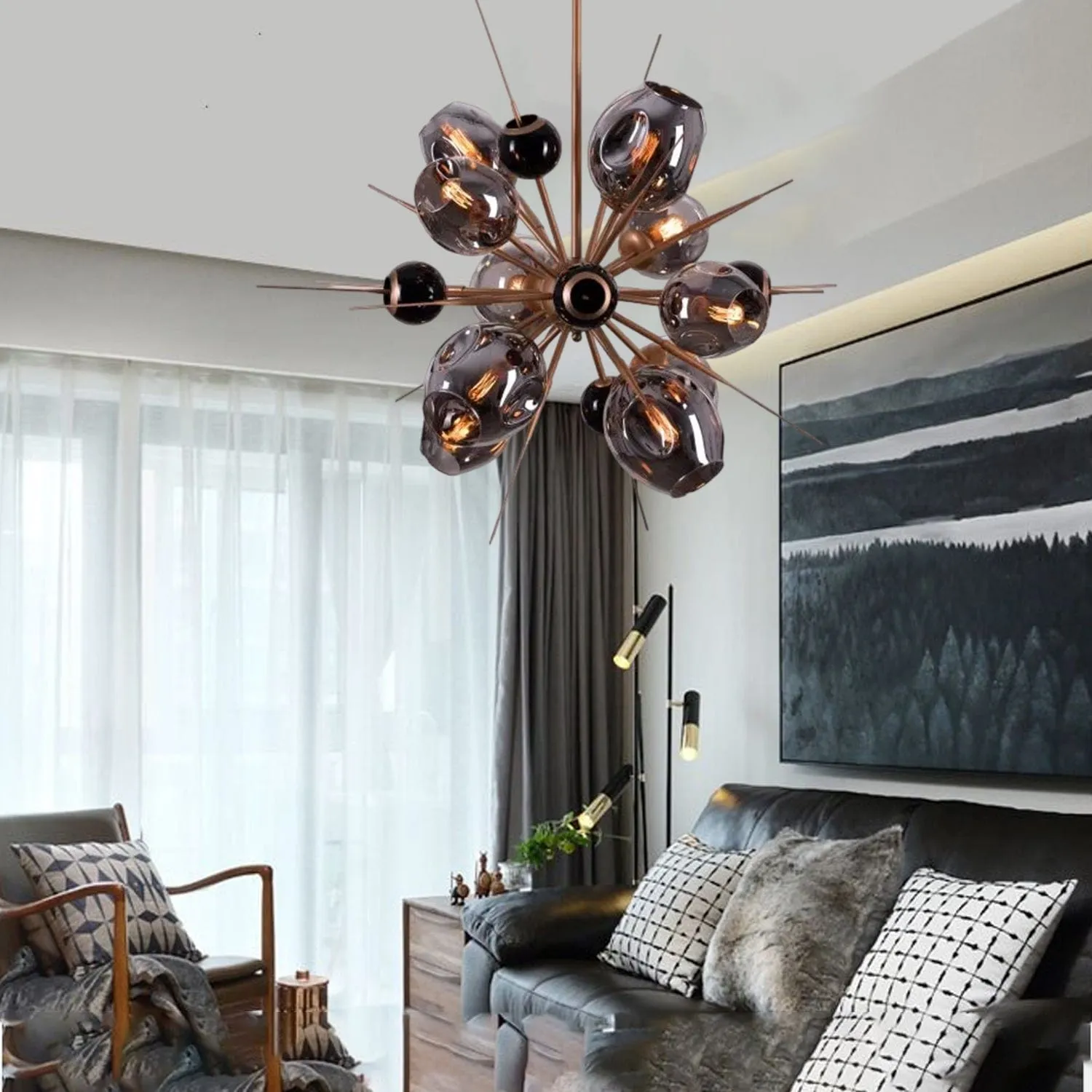 Pavo Smoke Pendant Chandelier