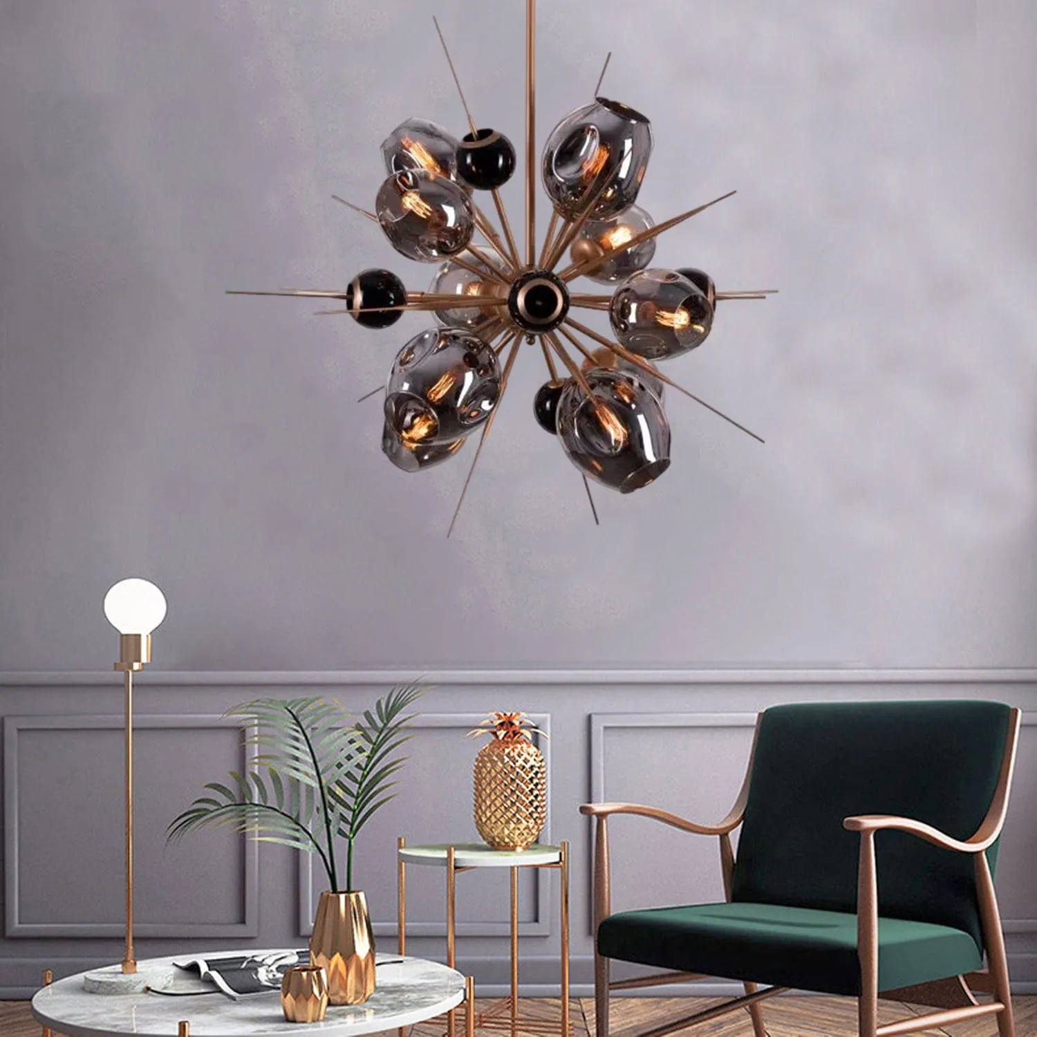 Pavo Smoke Pendant Chandelier