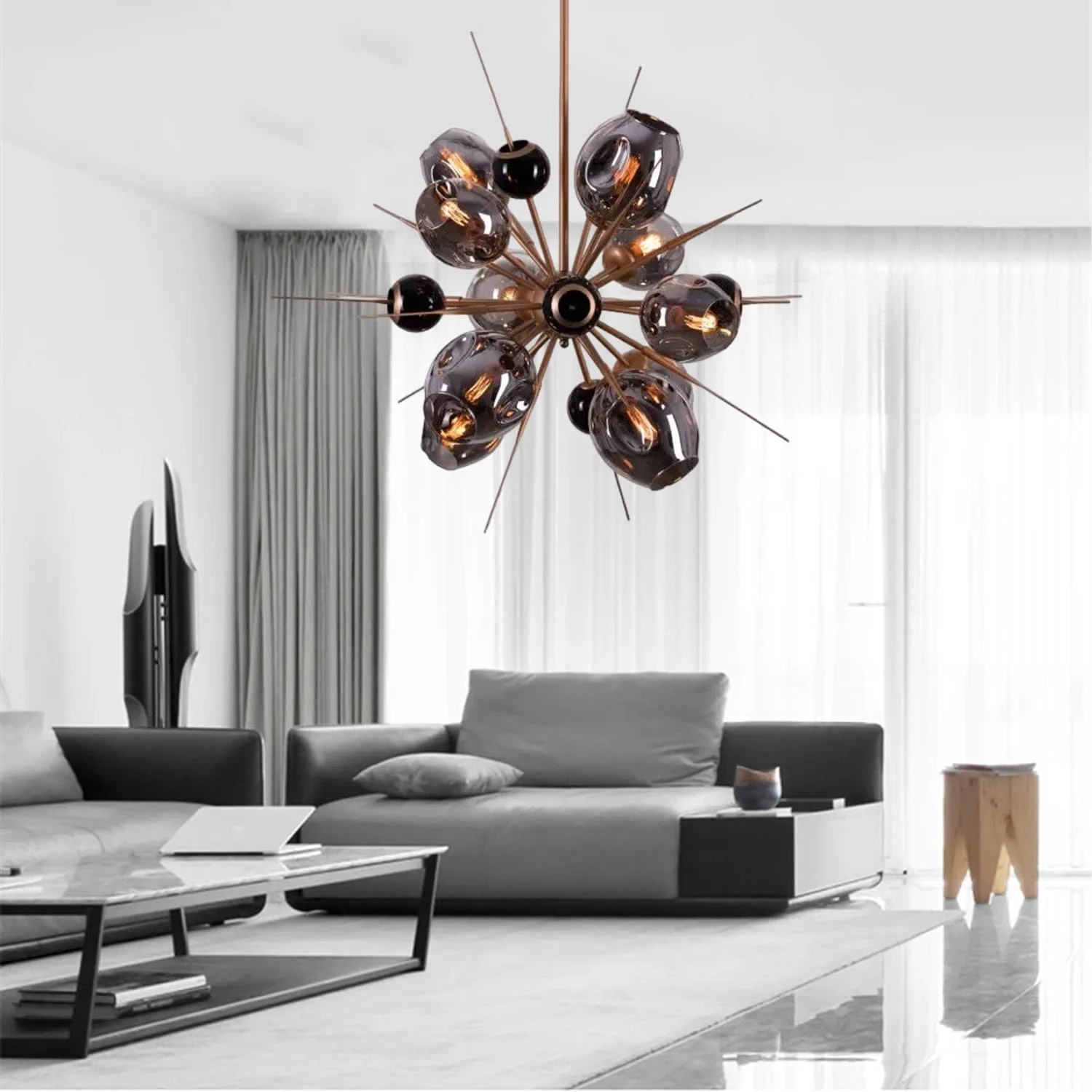 Pavo Smoke Pendant Chandelier