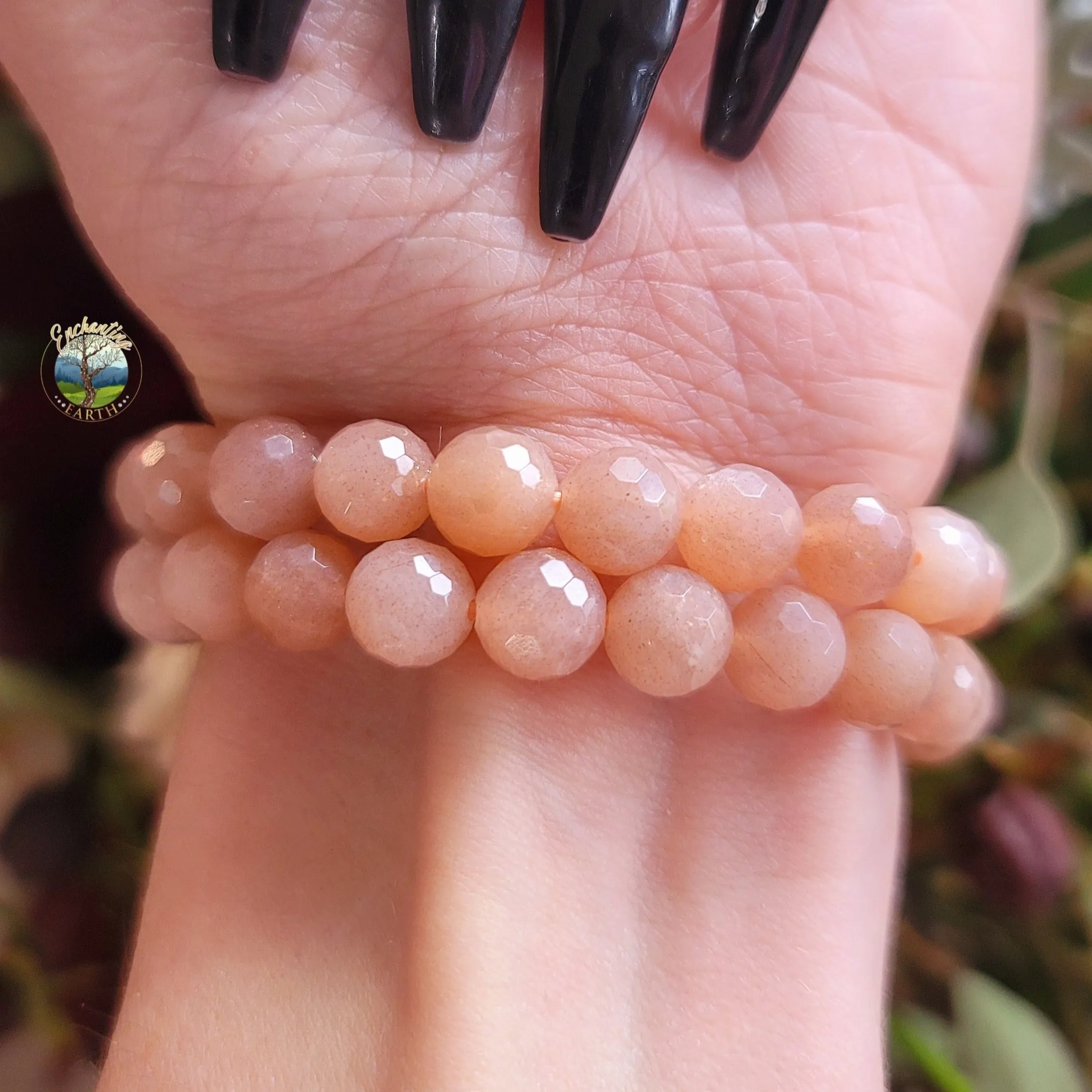 Peach Moonstone Faceted Bracelet for New Begginings, Artistic Expression, Creativity & Manifestation