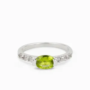 Peridot & White Topaz Ring