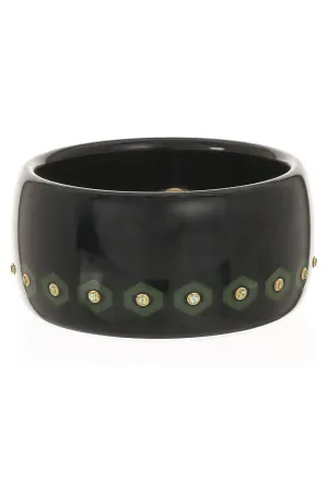 Peridot Blue Wide Bakelite Bangle