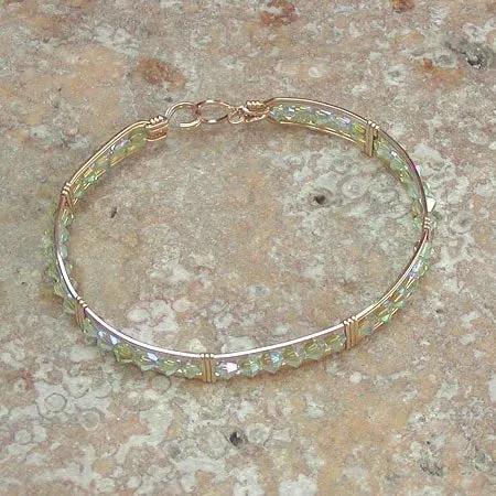 Peridot Green Double Aurora Borealis Crystal All-Bead Bracelet