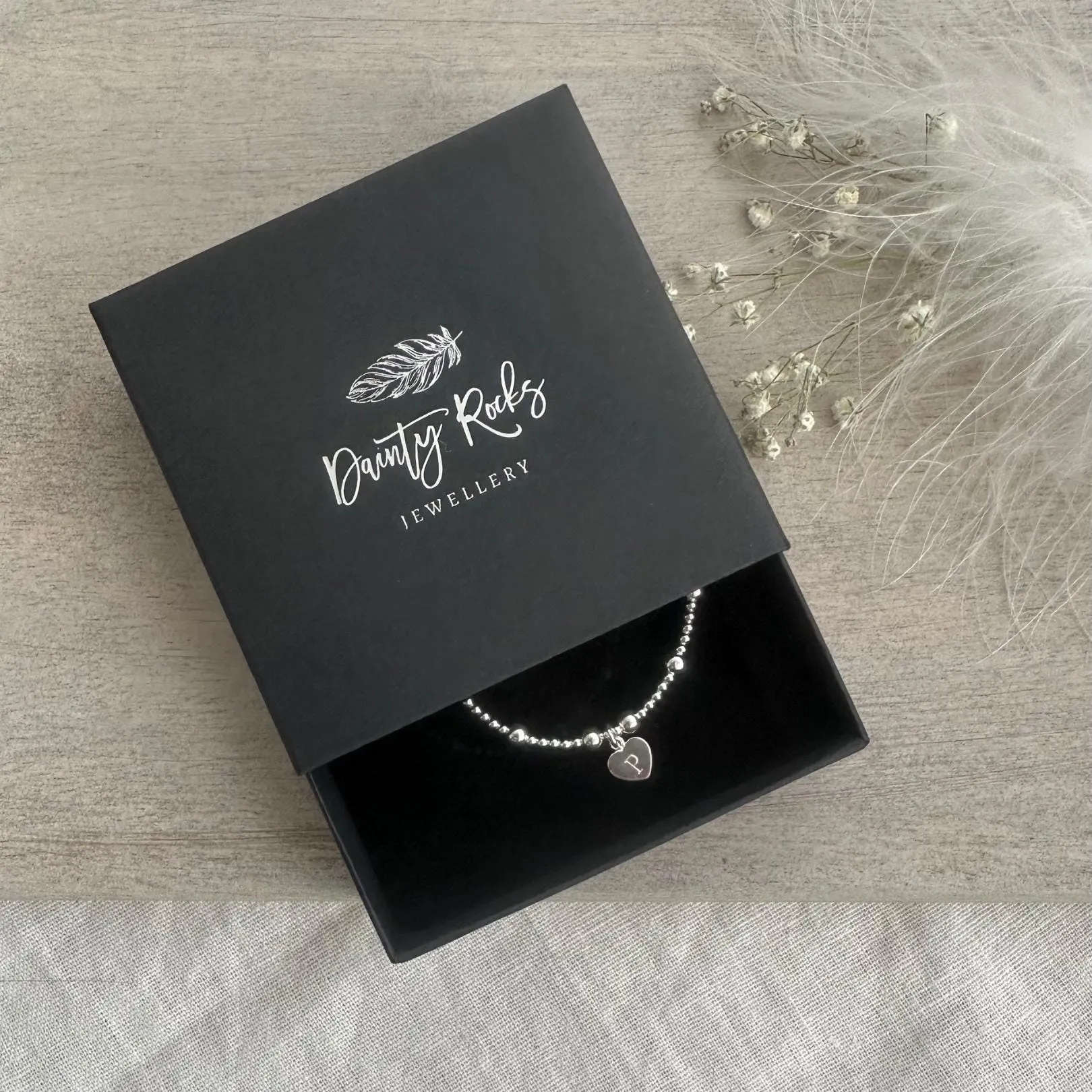 Personalised Initial and Birthstone Bracelet Set in Sterling Silver, Stacking Bracelets with Cubic zirconia birthstone