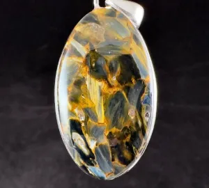 PIETERSITE Crystal Pendant - Top Grade AA, Sterling Silver, Oval - Fine Jewelry, Healing Crystals and Stones, 54146