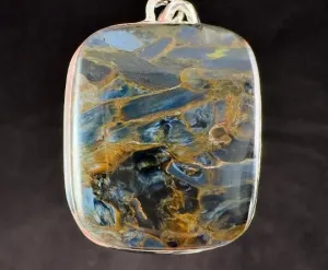 PIETERSITE Crystal Pendant - Top Grade AA, Sterling Silver, Square - Fine Jewelry, Healing Crystals and Stones, 54158