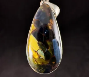 PIETERSITE Crystal Pendant - Top Grade AA, Sterling Silver, Teardrop - Fine Jewelry, Healing Crystals and Stones, 54152