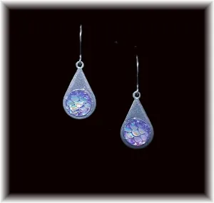 Pink Mermaid Scales Stainless Teardrop Earring