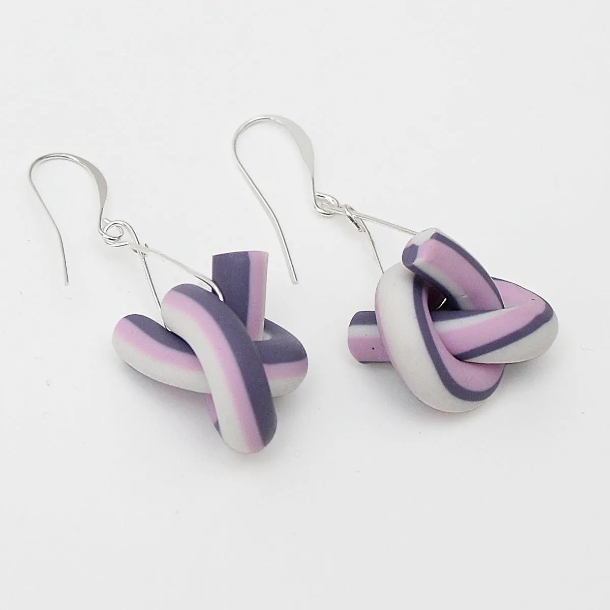 Purple Knot Dangle Earrings