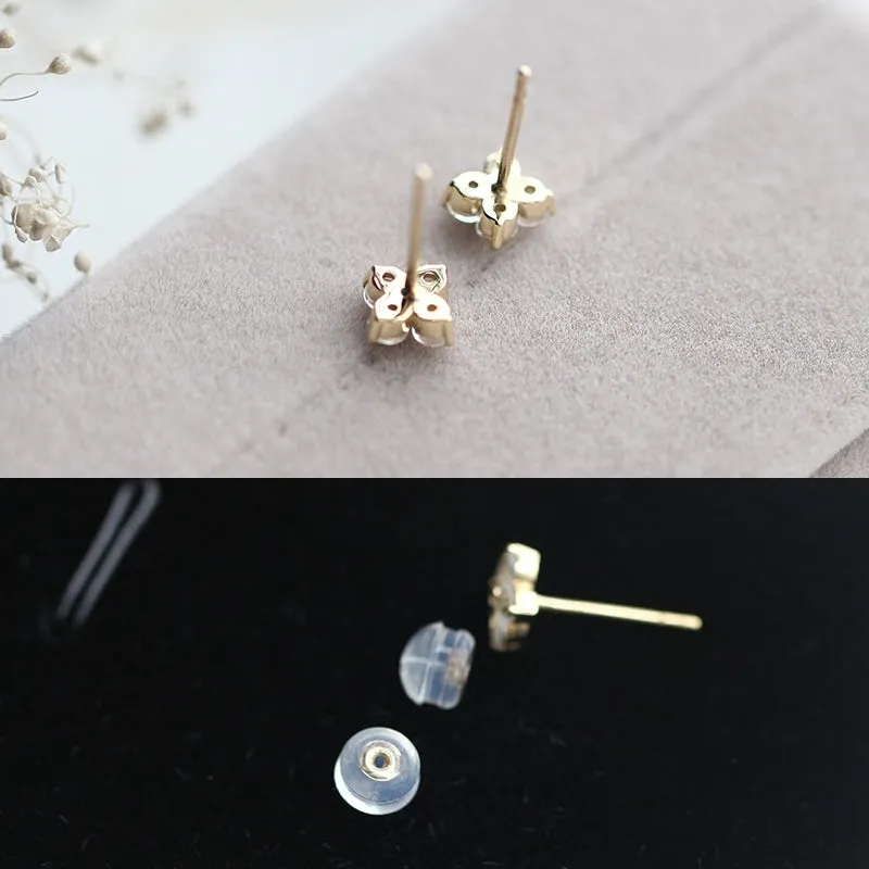 Quality Moonstone in 18K Gold Stud Earrings Jewelry Accessories Gift June Birthstone for Women