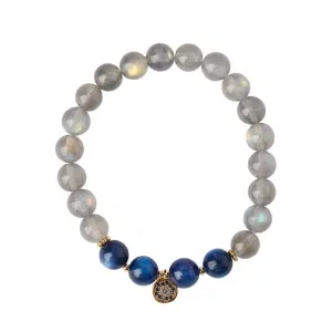 "Blue Lunar" Moonstone & Kyanite Bracelet