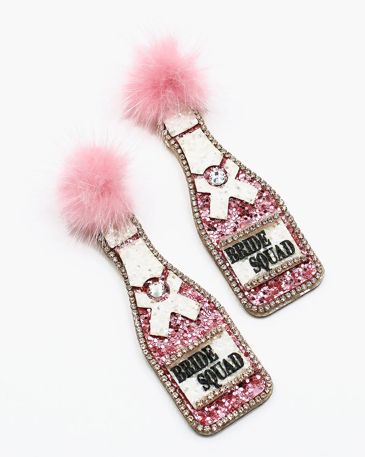 "BRIDE SQUAD" Champagne Earrings