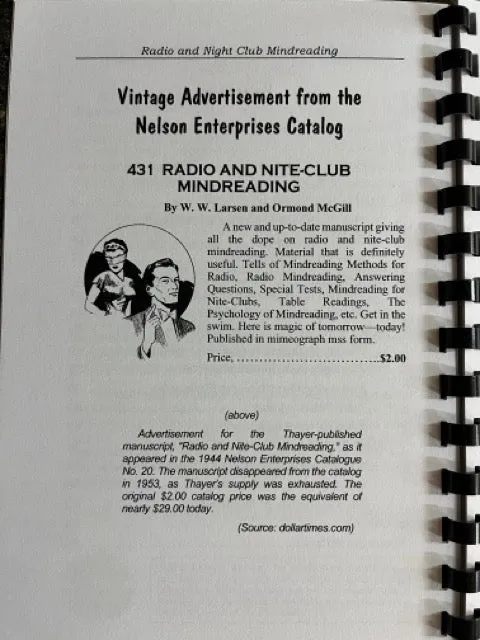 Radio & Nightclub Mindreading - Wm Larsen & Ormond McGill