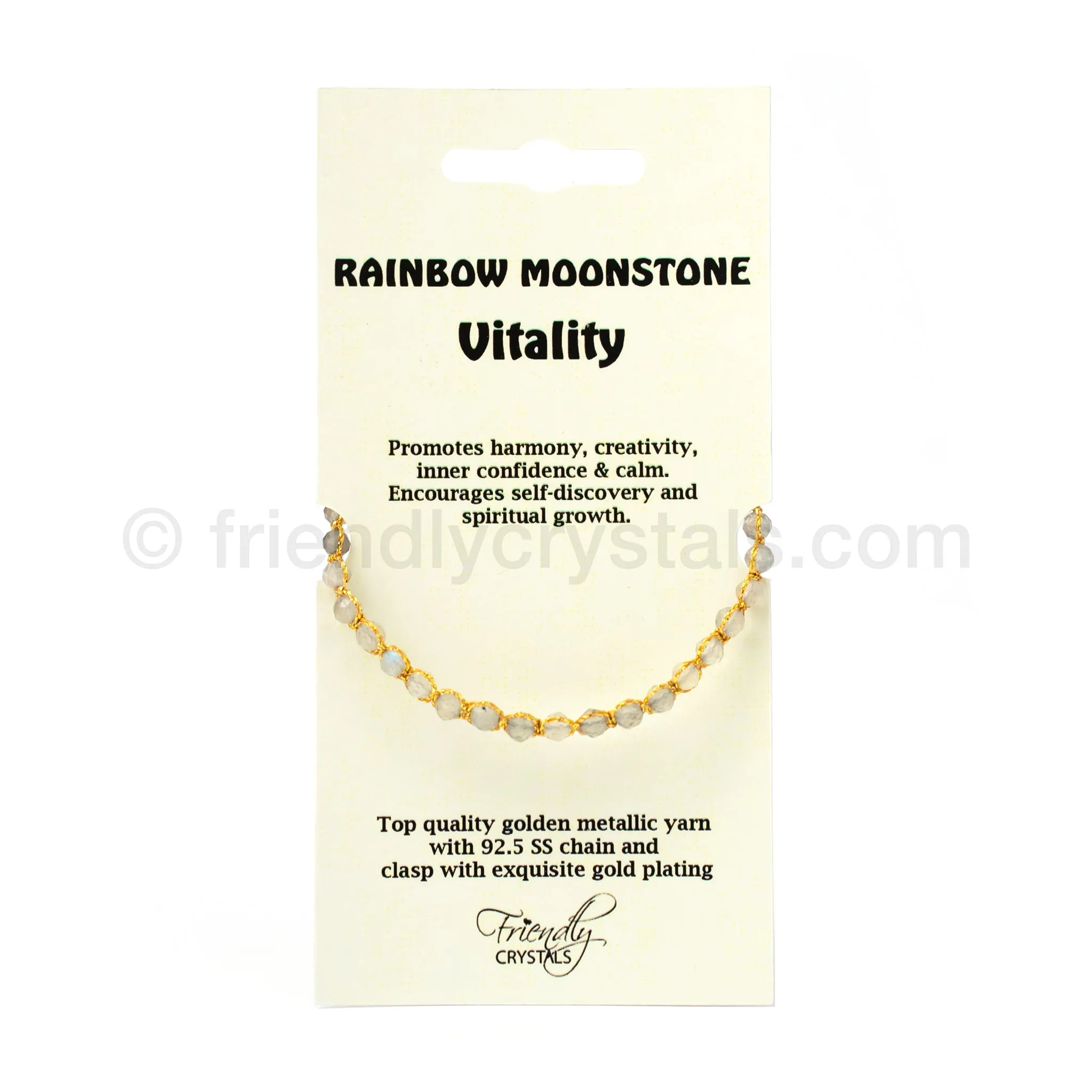 Rainbow Moonstone 4 mm Gemstone Faceted Bracelet