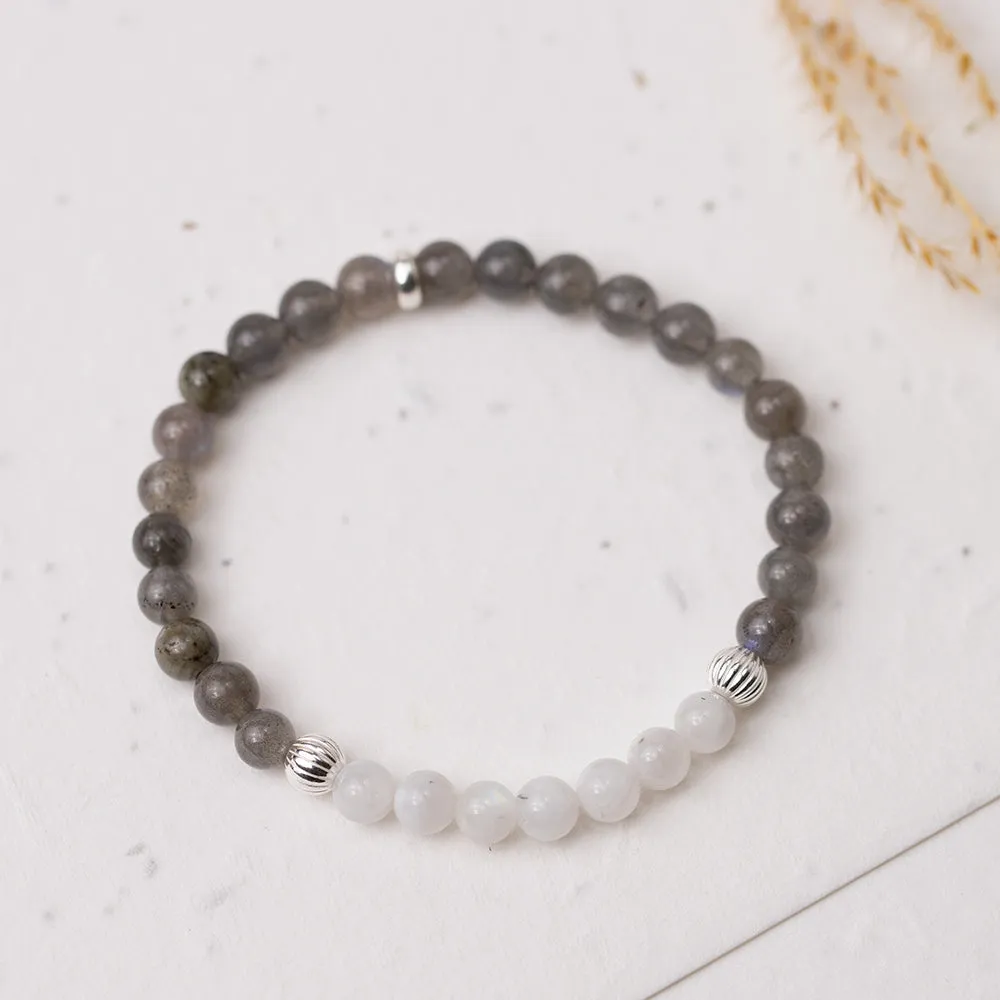 Rainbow Moonstone and Labradorite Bracelet 6mm
