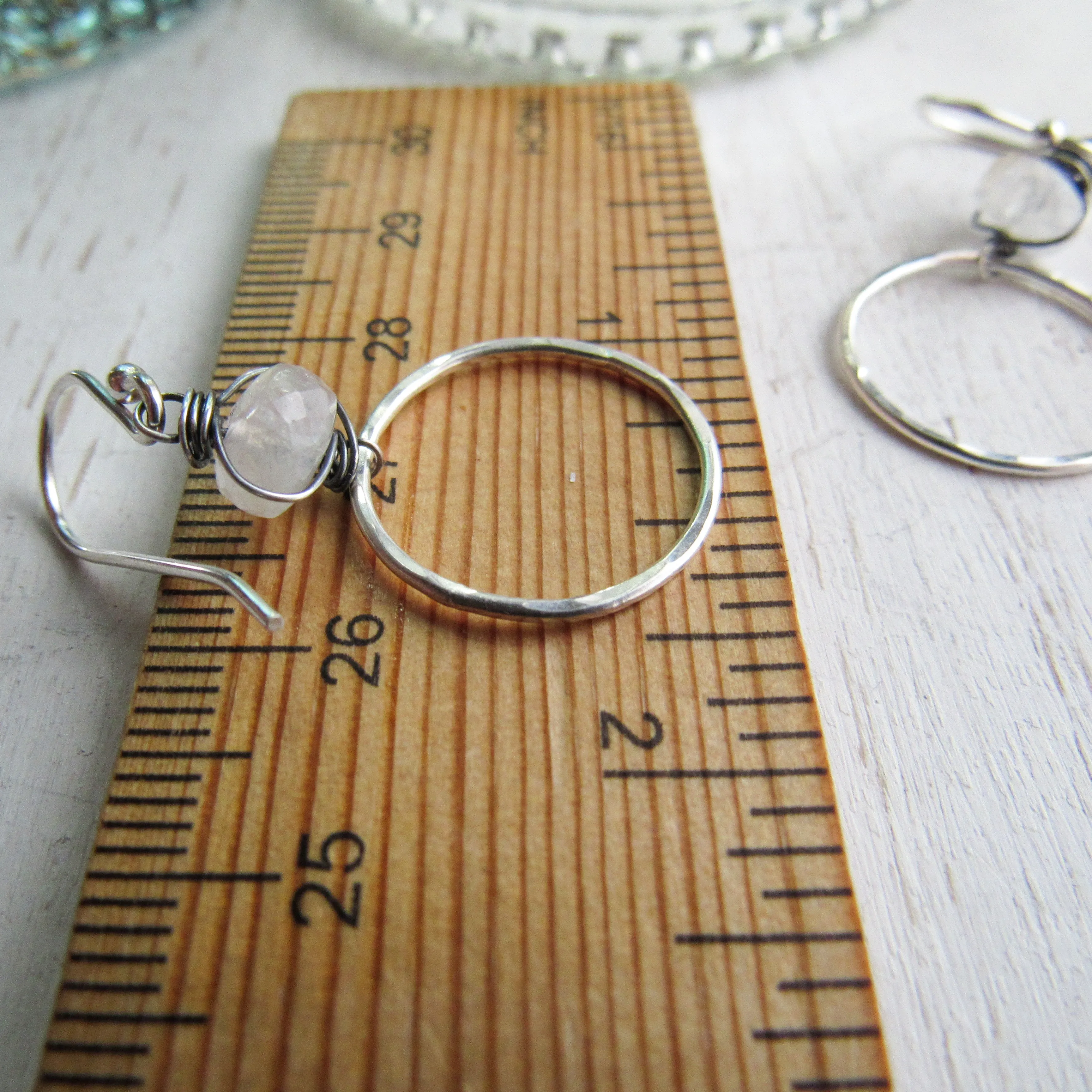 Rainbow Moonstone Hoop Earrings