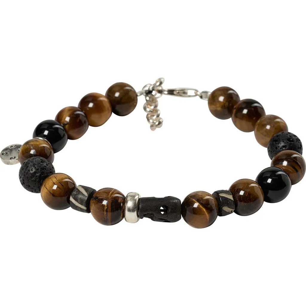 Round Gemstone Bracelet 10mm - BRW Brown