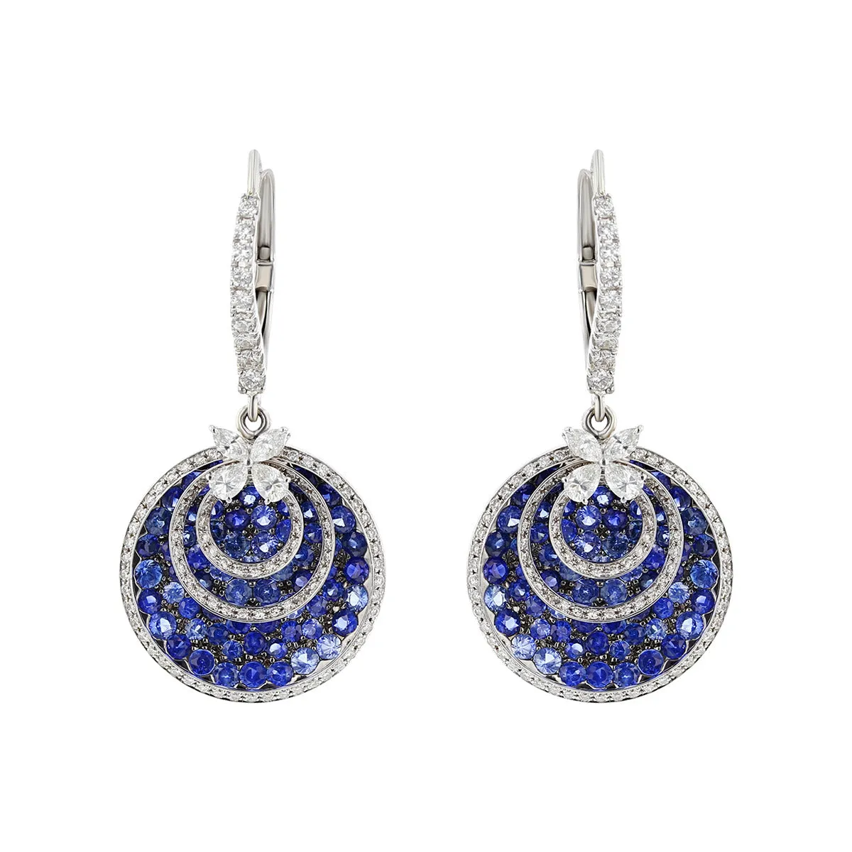 Salavetti Sapphire and Diamond Drop Earrings