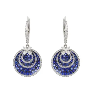 Salavetti Sapphire and Diamond Drop Earrings