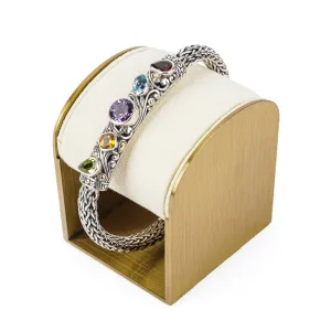 SAMUEL B Sterling & 18K Multi Gemstone Bracelet