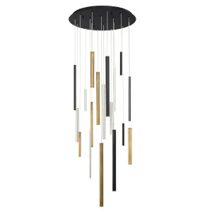 Santana 24 in. LED Chandelier Black & Brass & Nickel