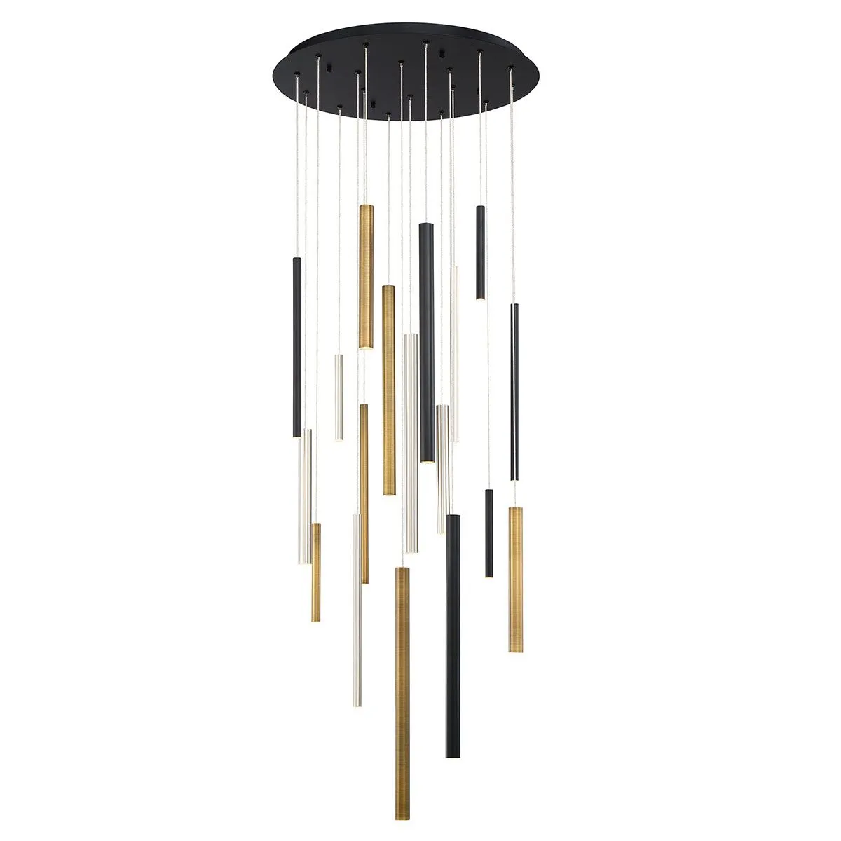 Santana 24 in. LED Chandelier Black & Brass & Nickel