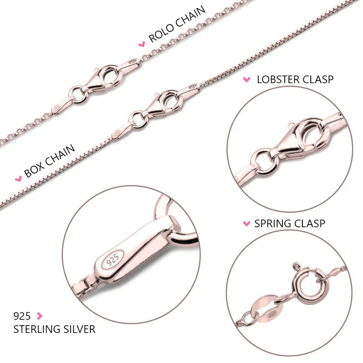 Script Initial Heart Necklace Rose Gold Plated