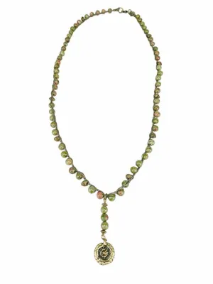 Sigalie Women's Beaded Pendant Necklace Sage/Multi