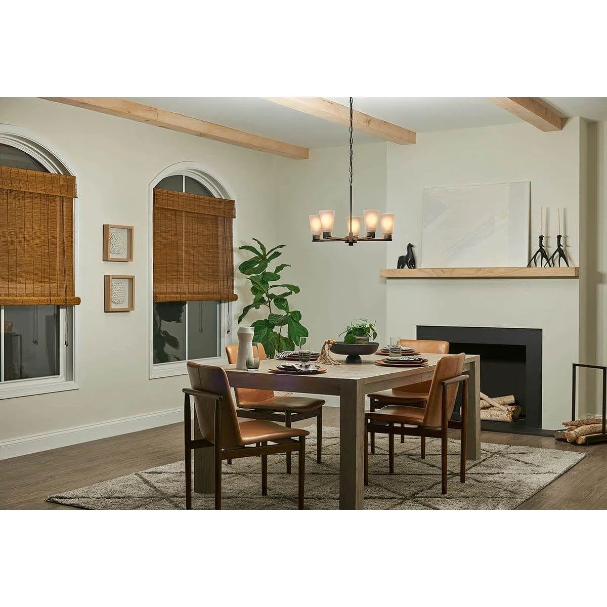 Stamos 24 in. 5 Lights Chandelier Old Bronze finish