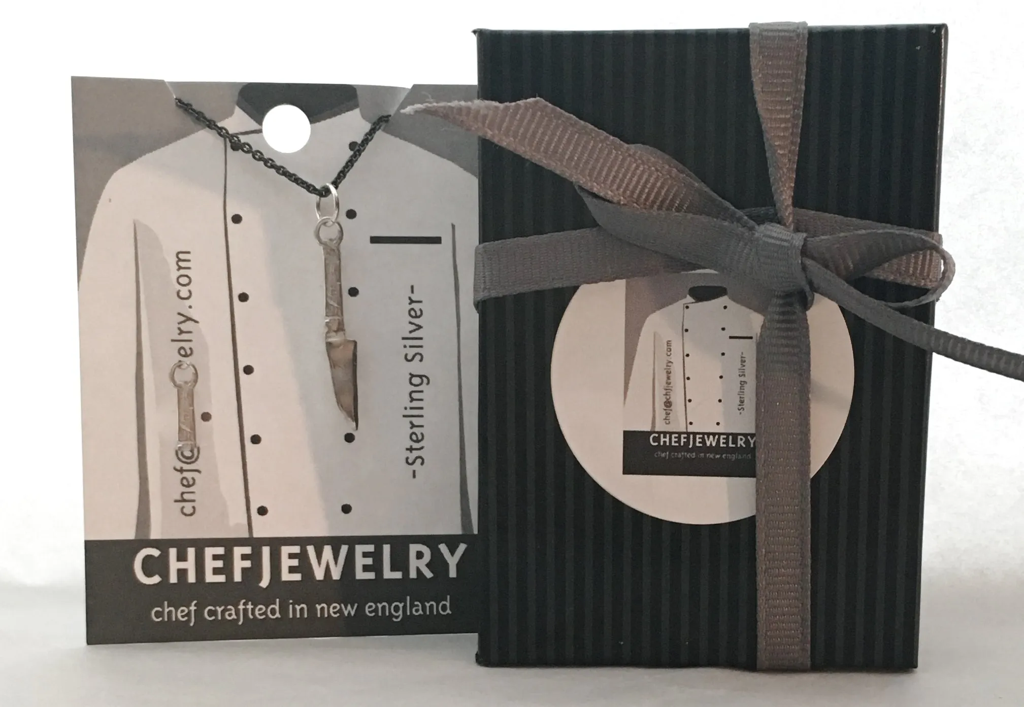 Sterling Silver Chef Knife Earrings with Lava