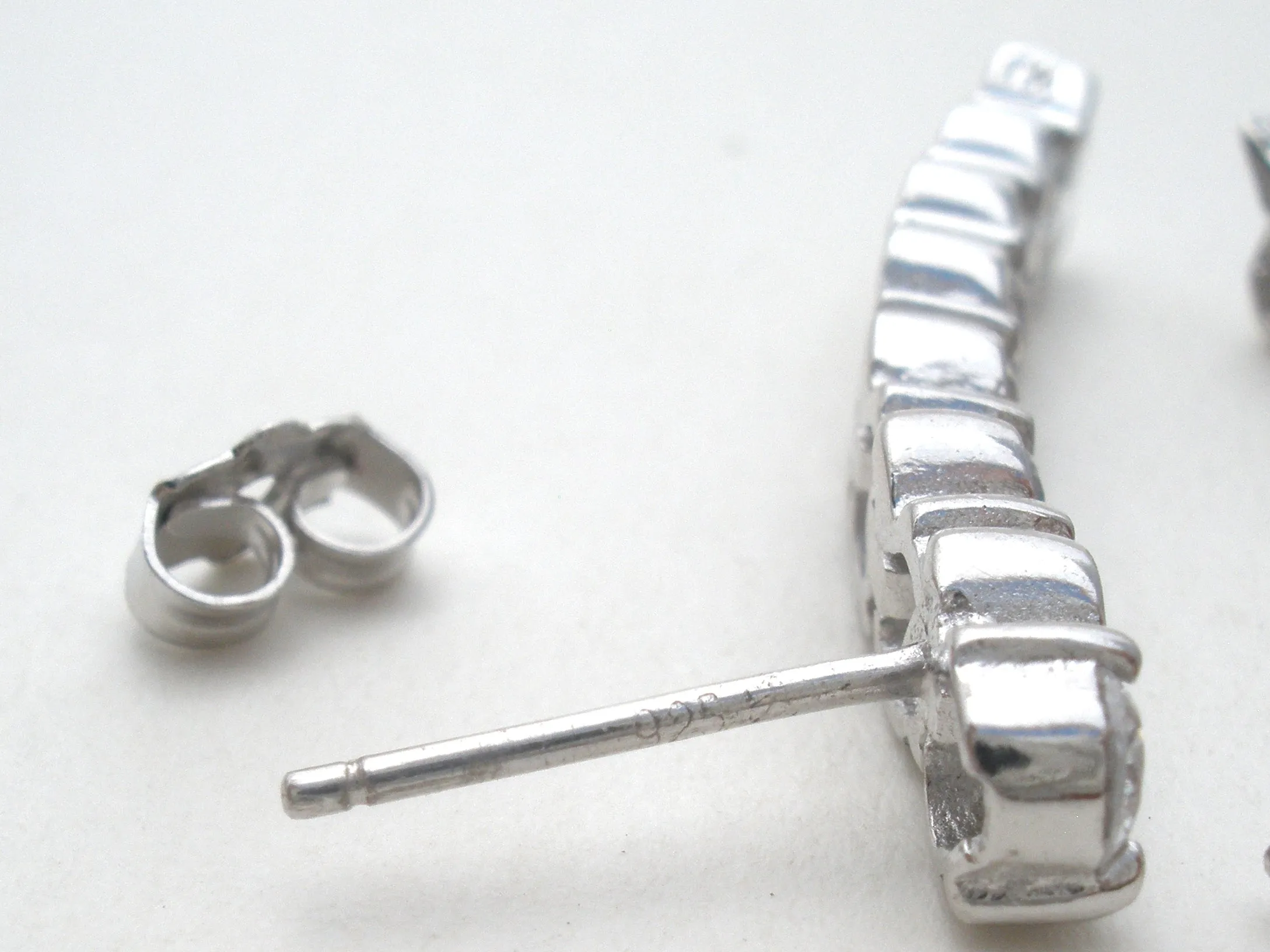 Sterling Silver Dangle Cubic Zirconia Earrings