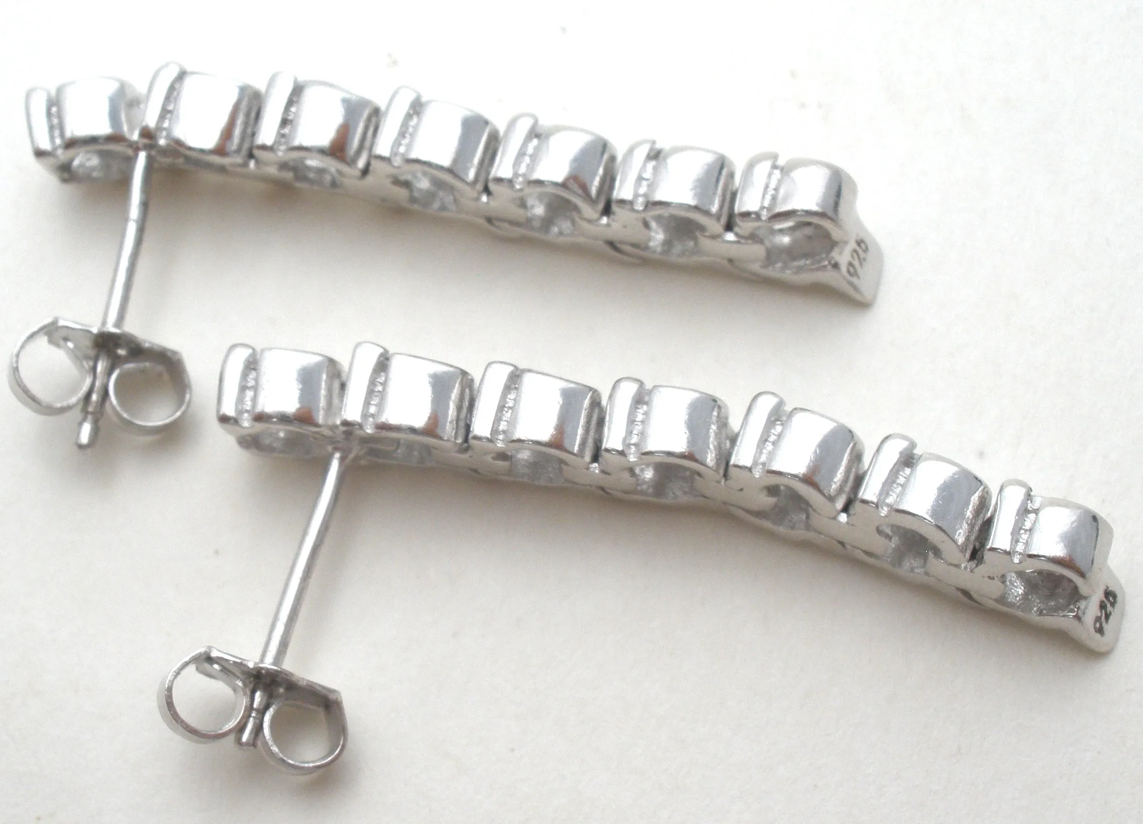 Sterling Silver Dangle Cubic Zirconia Earrings