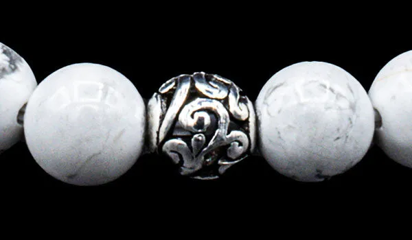 Sterling Silver Howlite Bali Gemstone Bracelet