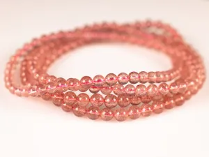STRAWBERRY QUARTZ Crystal Jewelry - Wrap Bracelet, Crystal Beaded Necklace, Crystal Beaded Bracelet, E2103