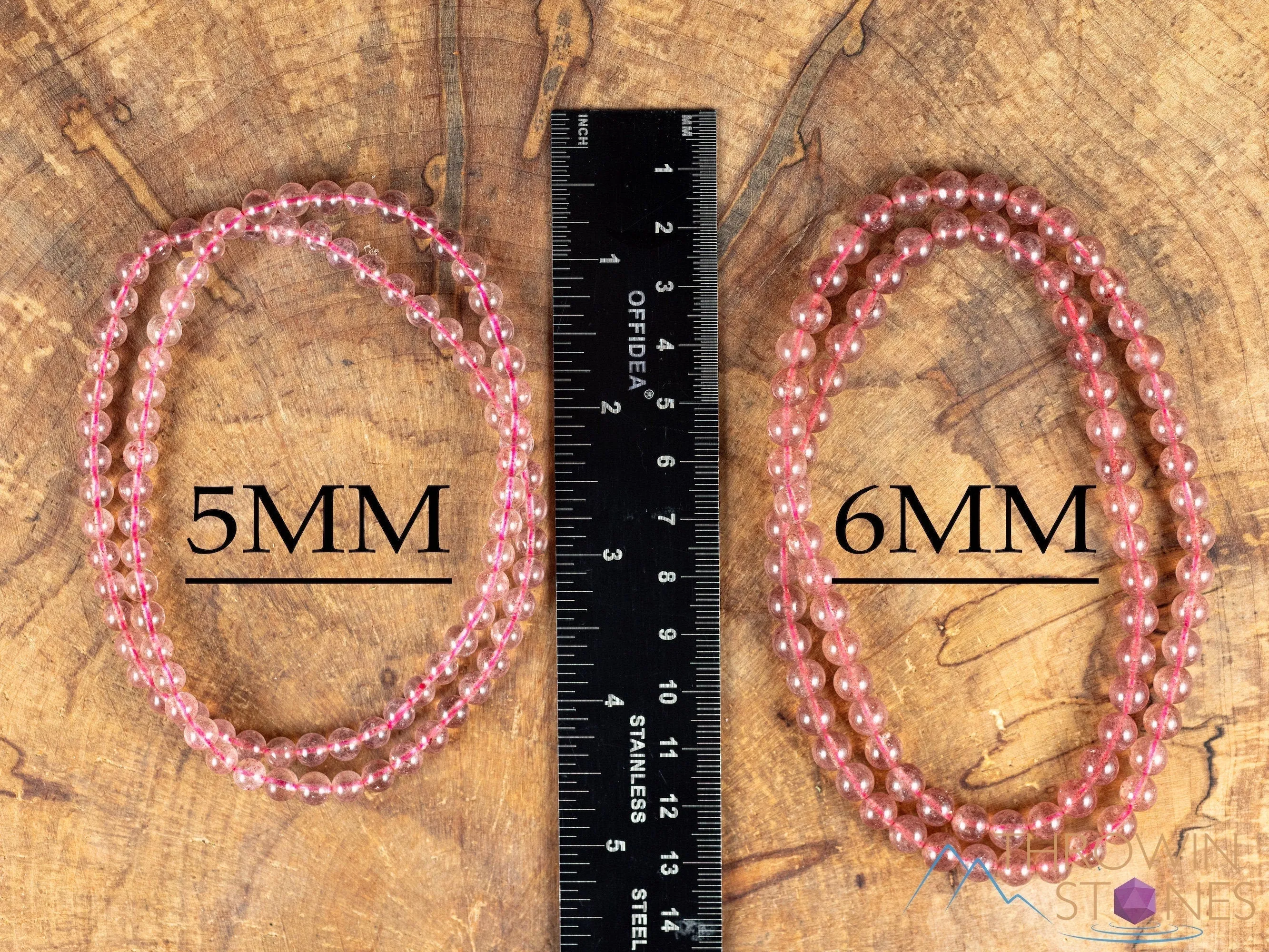 STRAWBERRY QUARTZ Crystal Jewelry - Wrap Bracelet, Crystal Beaded Necklace, Crystal Beaded Bracelet, E2103
