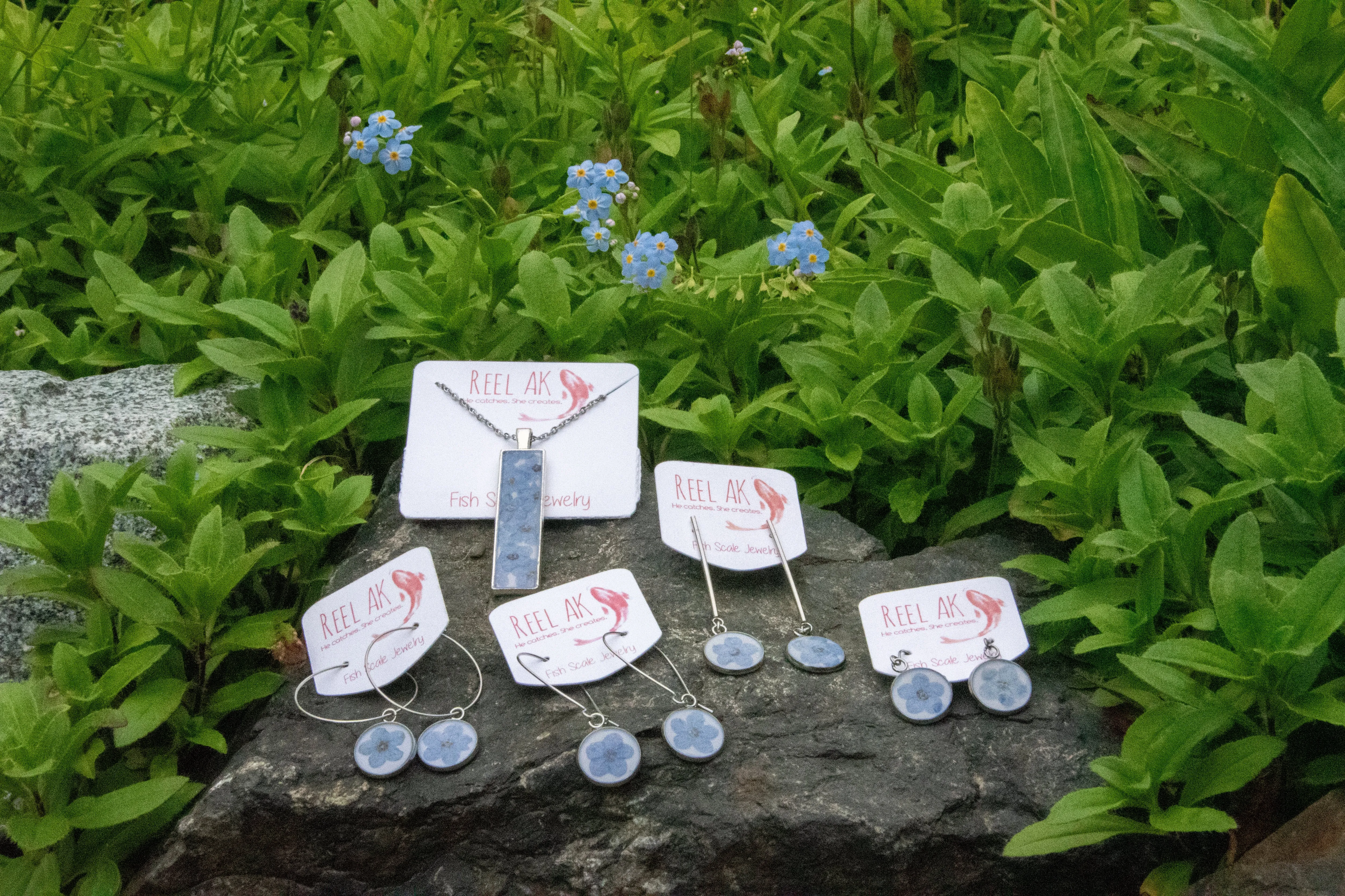 The Margot - Our Round Forget-Me-Not Kidney Dangle Earrings