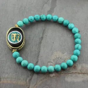 Tibetan OM Wisdom Wrist Mala