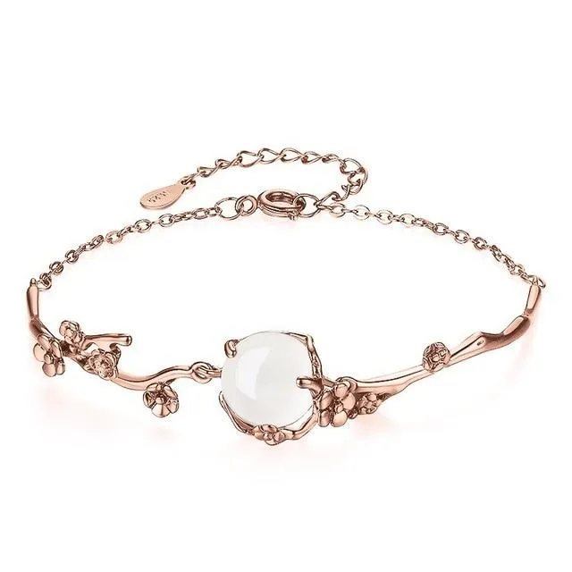 Vintage Bracelet with White Moonstone Bracelet for Women
