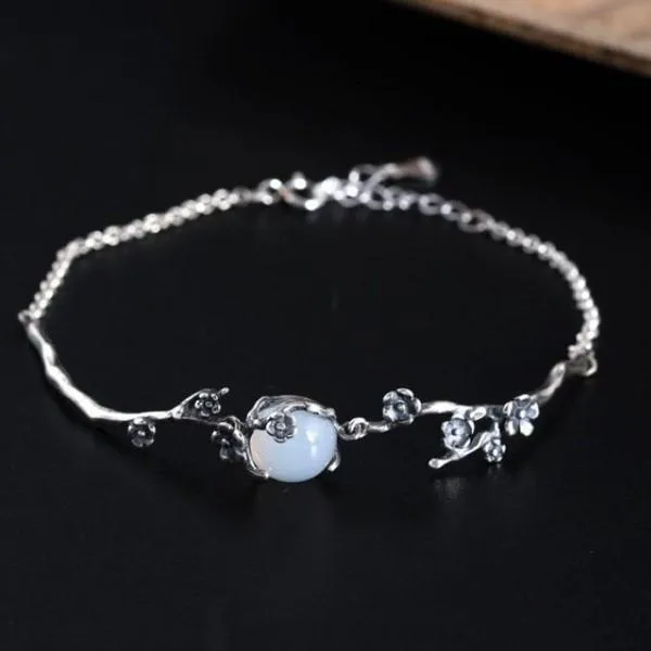 Vintage Bracelet with White Moonstone Bracelet for Women